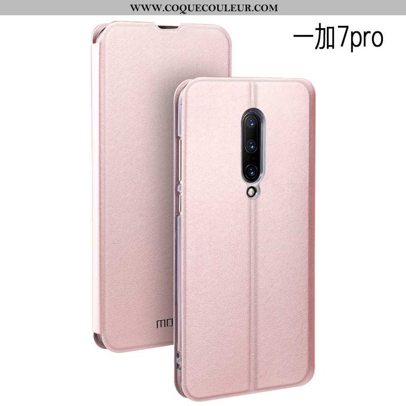 Coque Oneplus 7 Pro Tendance Clamshell Étui, Housse Oneplus 7 Pro Légère Téléphone Portable Rouge