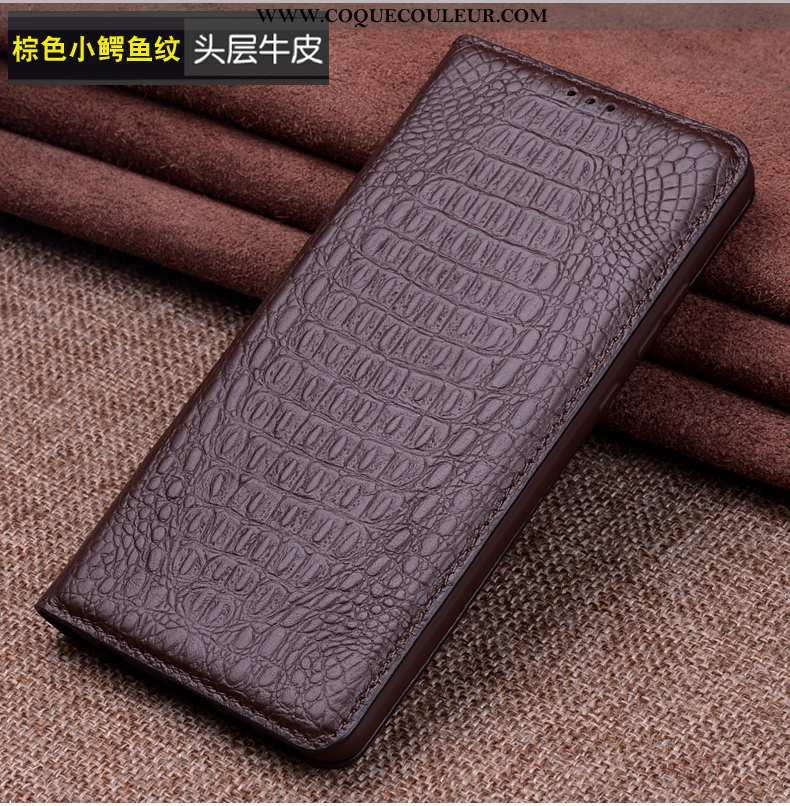 Étui Oneplus 7t Cuir Véritable Marron Business, Coque Oneplus 7t Cuir Tout Compris