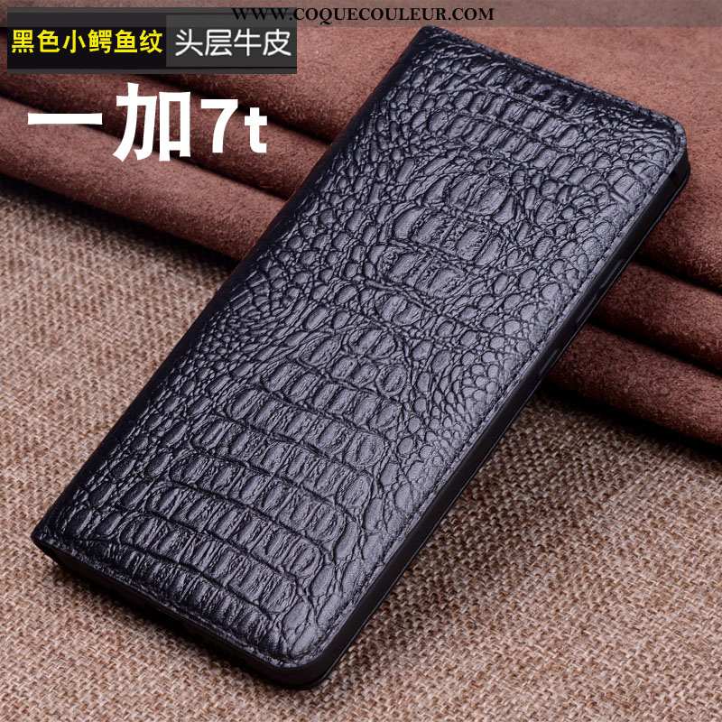 Étui Oneplus 7t Cuir Véritable Marron Business, Coque Oneplus 7t Cuir Tout Compris