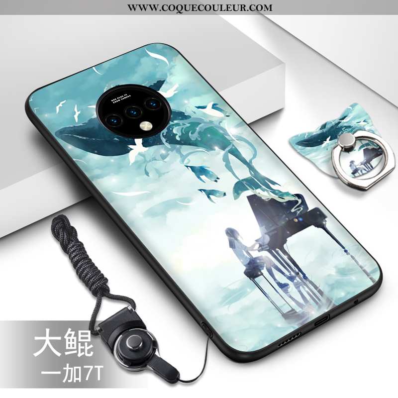 Coque Oneplus 7t Ultra Silicone Téléphone Portable, Housse Oneplus 7t Légère Fluide Doux Bleu