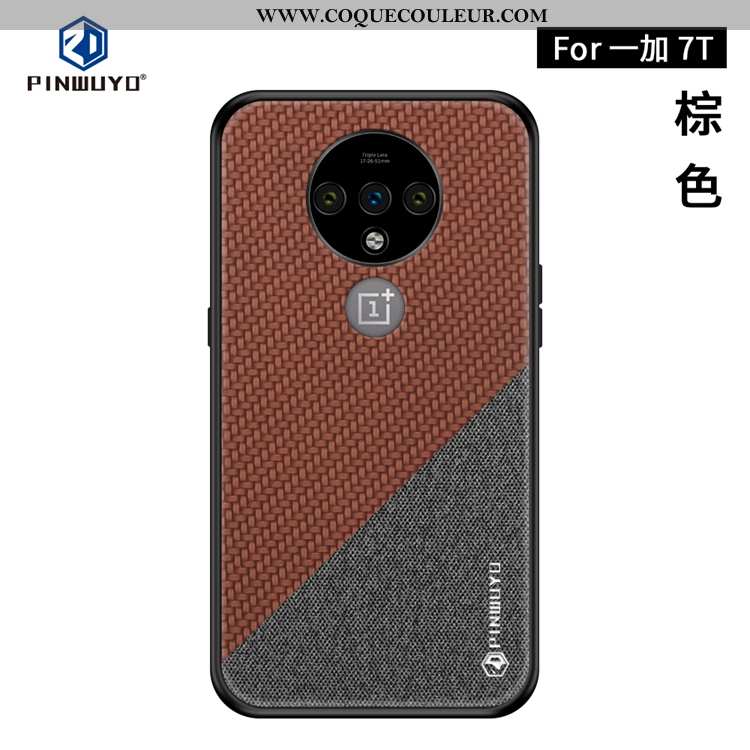 Étui Oneplus 7t Fluide Doux Tout Compris Ultra, Coque Oneplus 7t Silicone Toile Bleu Foncé