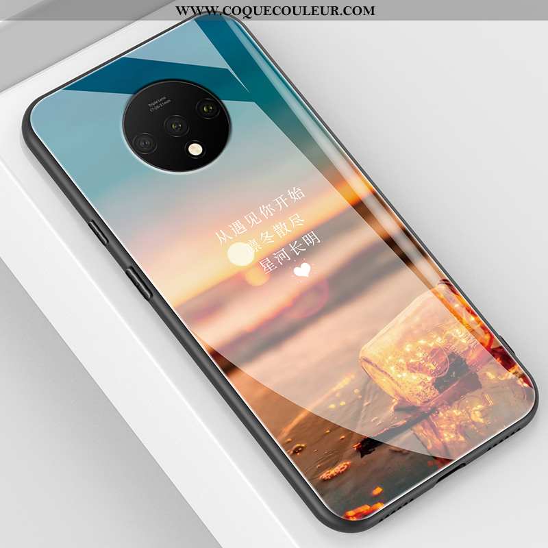 Étui Oneplus 7t Tendance Téléphone Portable Étui, Coque Oneplus 7t Légère Tempérer Bleu