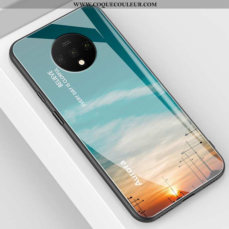 Étui Oneplus 7t Tendance Téléphone Portable Étui, Coque Oneplus 7t Légère Tempérer Bleu