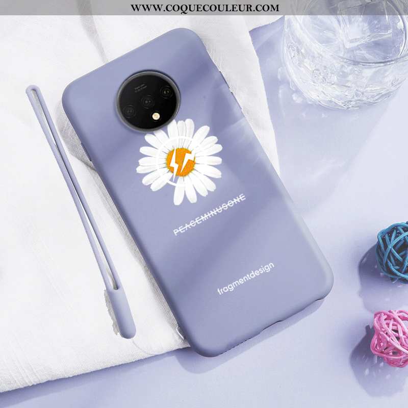 Housse Oneplus 7t Silicone Frais Rose, Étui Oneplus 7t Téléphone Portable Incassable Rose