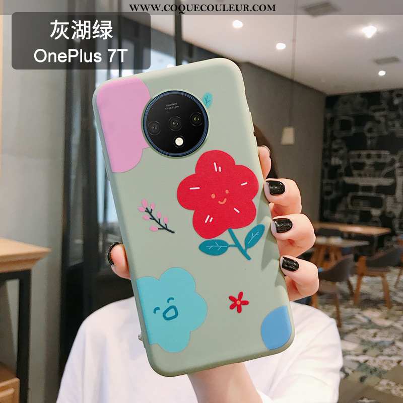 Étui Oneplus 7t En Bois Silicone Incassable, Coque Oneplus 7t Ultra Rose