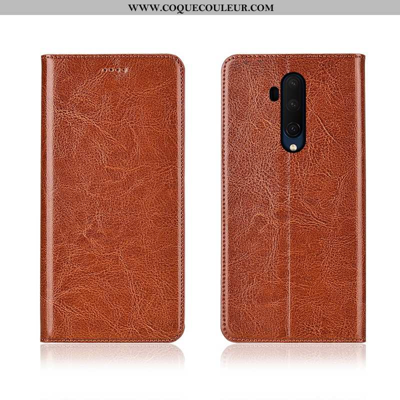 Coque Oneplus 7t Pro Silicone Clamshell Marron, Housse Oneplus 7t Pro Protection Téléphone Portable 