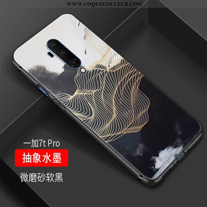 Housse Oneplus 7t Pro Tendance Protection Personnalité, Étui Oneplus 7t Pro Fluide Doux Noir