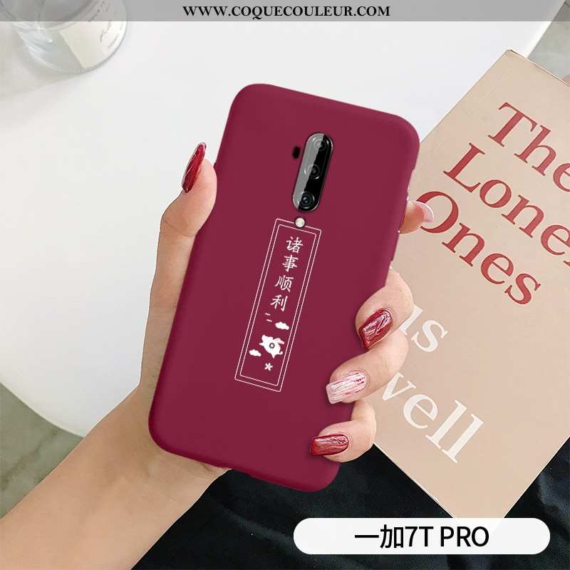 Étui Oneplus 7t Pro Silicone Protection Incassable, Coque Oneplus 7t Pro Mode Personnalité Verte