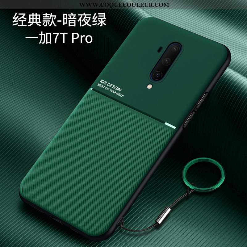 Coque Oneplus 7t Pro Protection Incassable Net Rouge, Housse Oneplus 7t Pro Délavé En Daim Personnal