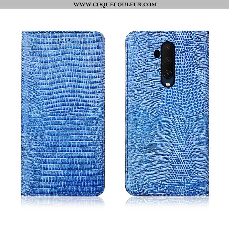 Étui Oneplus 7t Pro Cuir Coque Incassable, Oneplus 7t Pro Fluide Doux Protection Véritable Marron