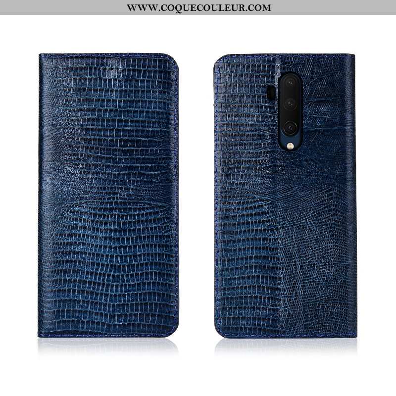 Étui Oneplus 7t Pro Cuir Coque Incassable, Oneplus 7t Pro Fluide Doux Protection Véritable Marron