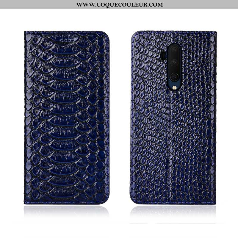 Étui Oneplus 7t Pro Fluide Doux Cuir Véritable Cuir, Coque Oneplus 7t Pro Protection Noir