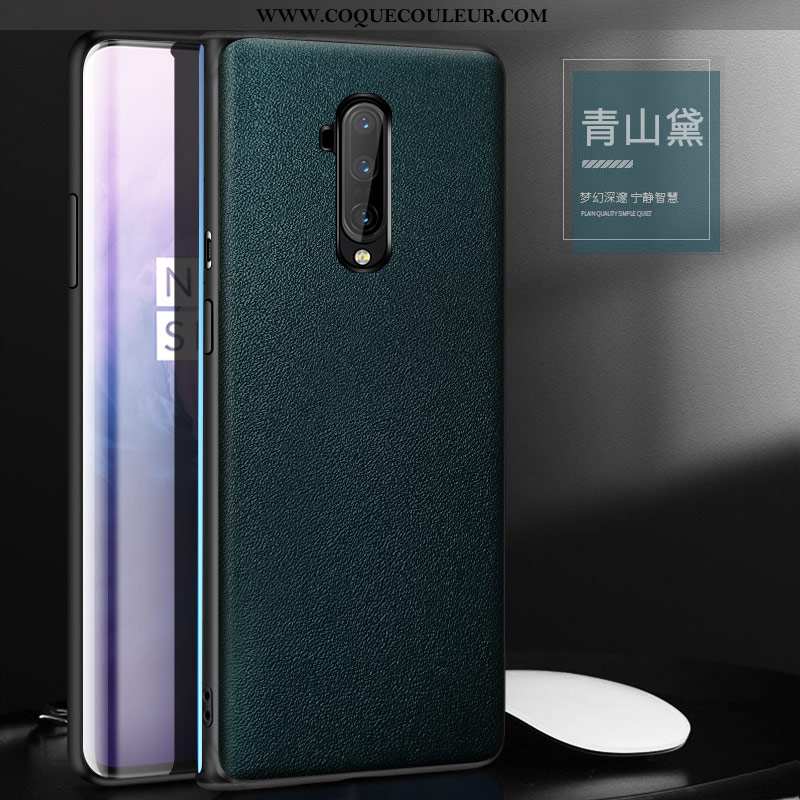 Étui Oneplus 7t Pro Cuir Net Rouge Incassable, Coque Oneplus 7t Pro Protection Téléphone Portable Ve