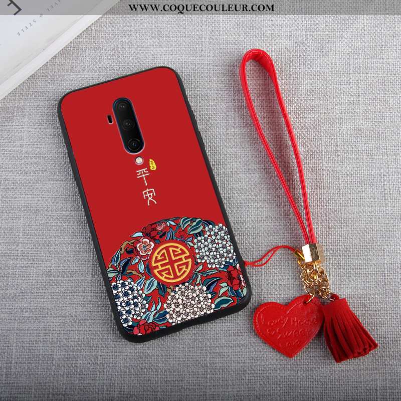 Housse Oneplus 7t Pro Tendance Téléphone Portable Créatif, Étui Oneplus 7t Pro Protection Coque Roug