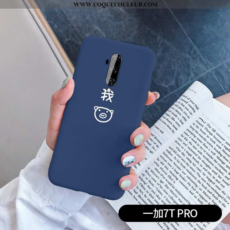 Housse Oneplus 7t Pro Créatif Tout Compris Téléphone Portable, Étui Oneplus 7t Pro Charmant Bleu