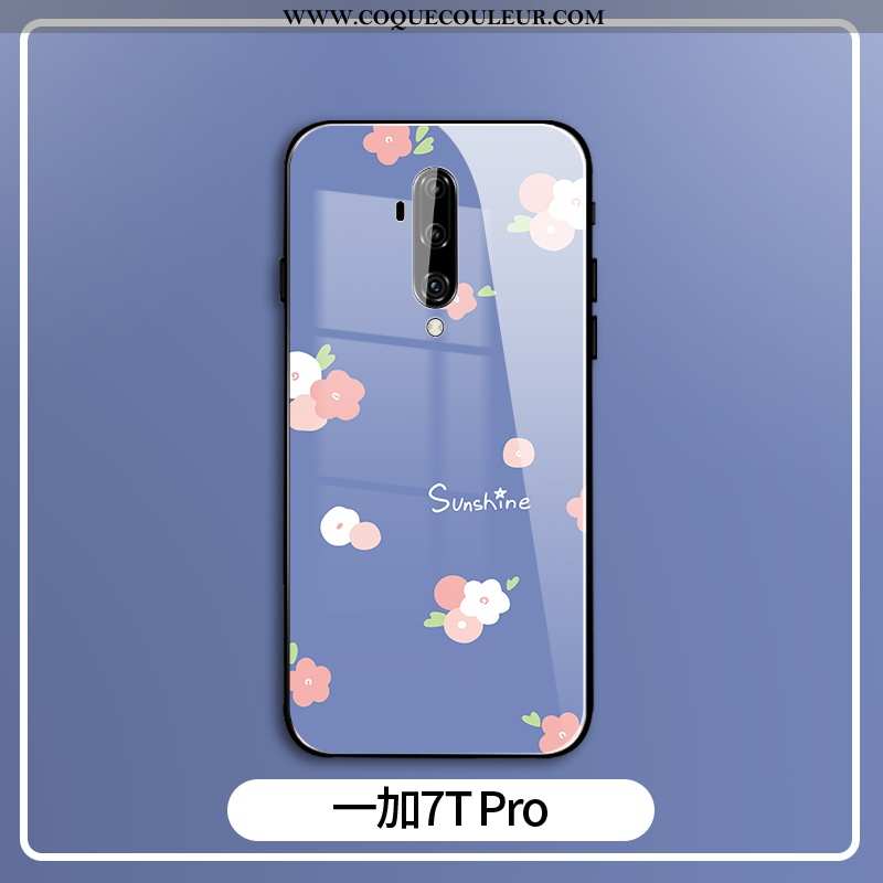 Coque Oneplus 7t Pro Protection Fleur Téléphone Portable, Housse Oneplus 7t Pro Verre Personnalité B