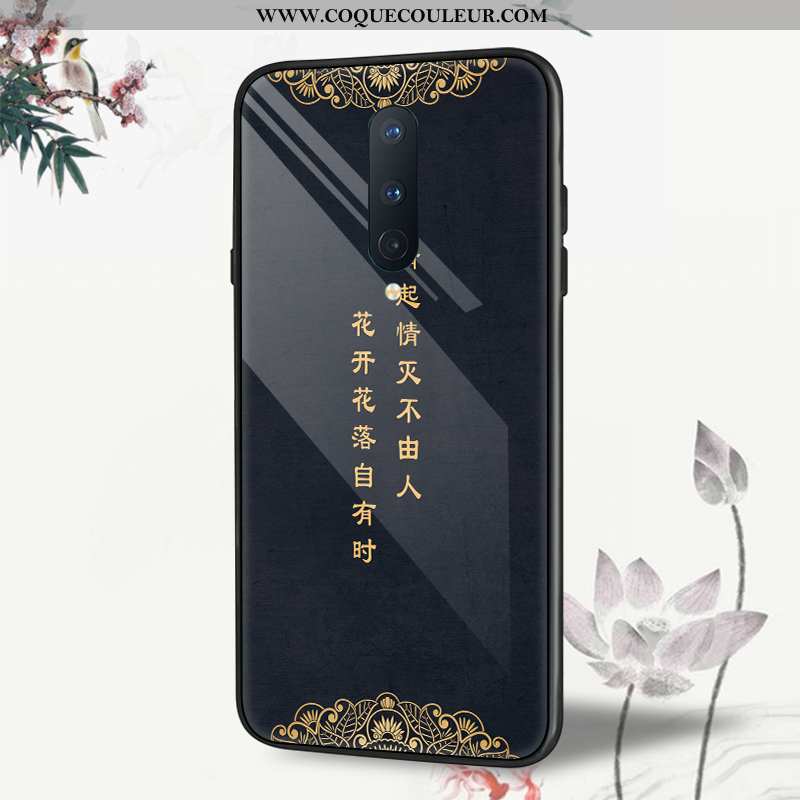 Housse Oneplus 8 Verre Nouveau Protection, Étui Oneplus 8 Tendance Vent Bleu