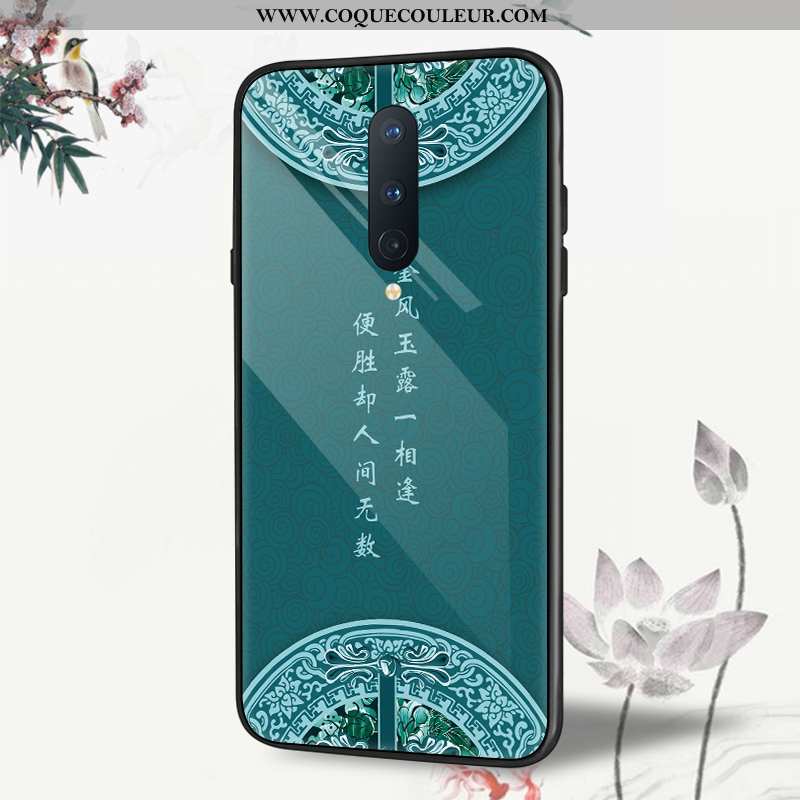 Housse Oneplus 8 Verre Nouveau Protection, Étui Oneplus 8 Tendance Vent Bleu