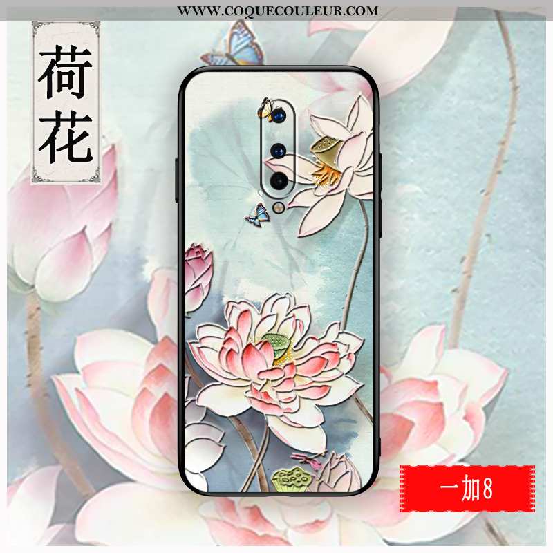 Housse Oneplus 8 Personnalité Gaufrage Étui, Étui Oneplus 8 Créatif Style Chinois Rouge