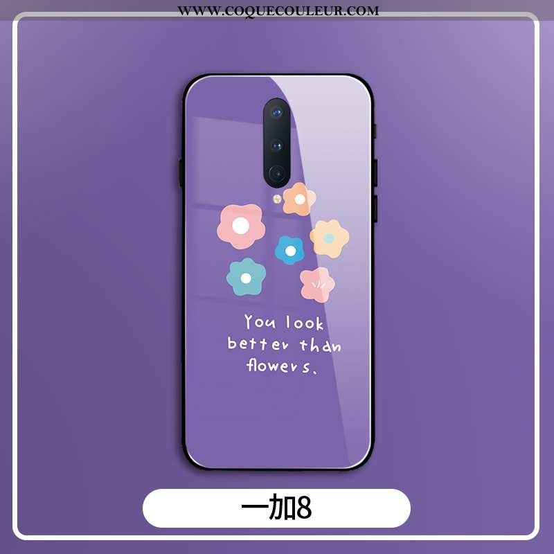 Étui Oneplus 8 Créatif Frais Étui, Coque Oneplus 8 Silicone Clair Violet