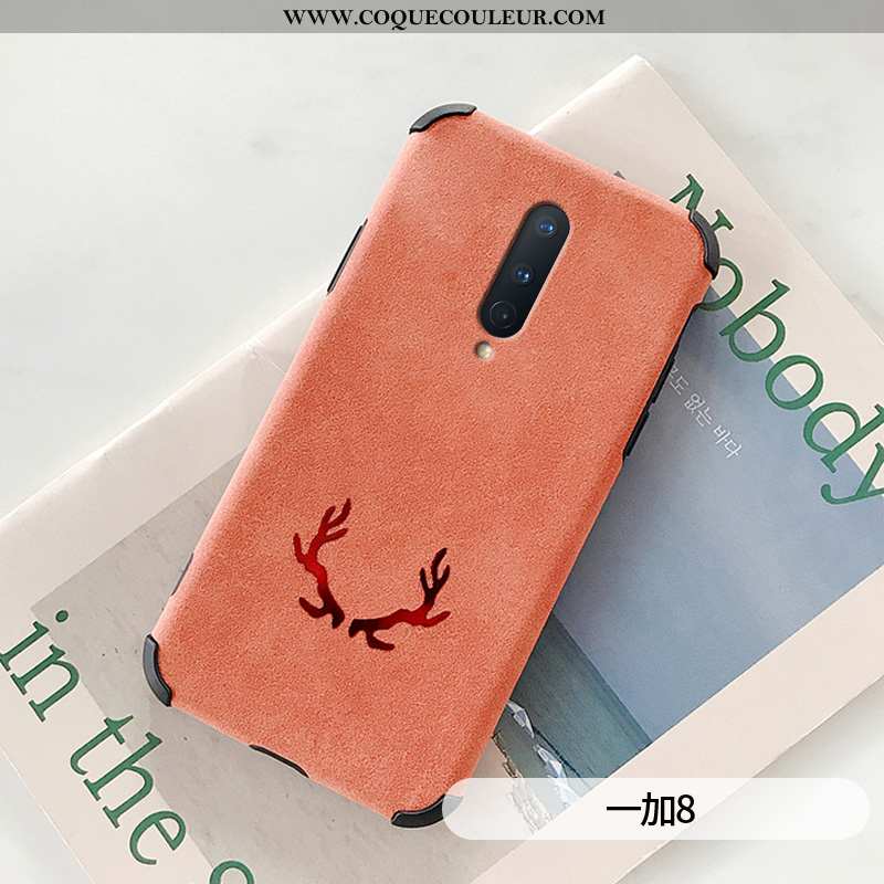 Housse Oneplus 8 Mode Créatif Téléphone Portable, Étui Oneplus 8 Protection Net Rouge Rose