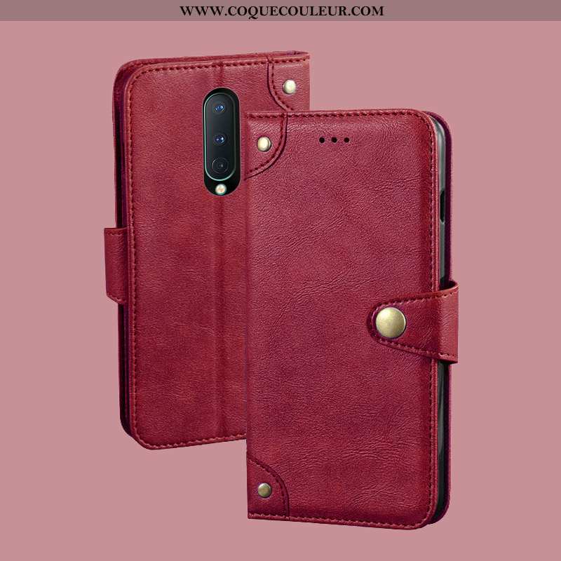 Étui Oneplus 8 Protection Téléphone Portable Rouge, Coque Oneplus 8 Portefeuille Carte Rouge