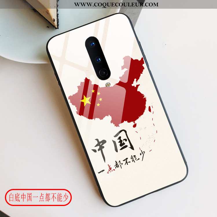 Coque Oneplus 8 Verre Style Chinois Tendance, Housse Oneplus 8 Personnalité Étui Rouge