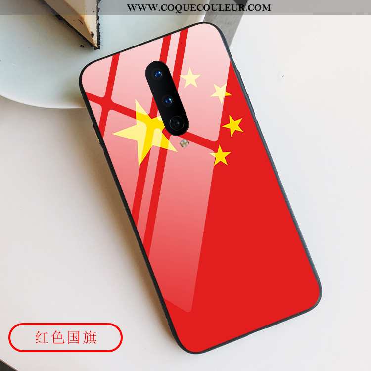 Coque Oneplus 8 Verre Style Chinois Tendance, Housse Oneplus 8 Personnalité Étui Rouge