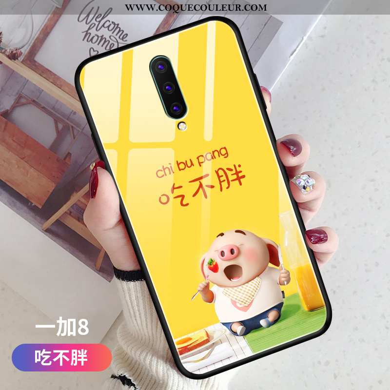 Housse Oneplus 8 Protection Dessin Animé Silicone, Étui Oneplus 8 Verre Fluide Doux Verte