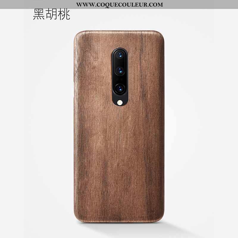 Coque Oneplus 8 En Bois Étui Fleur, Housse Oneplus 8 Ultra Délavé En Daim Marron