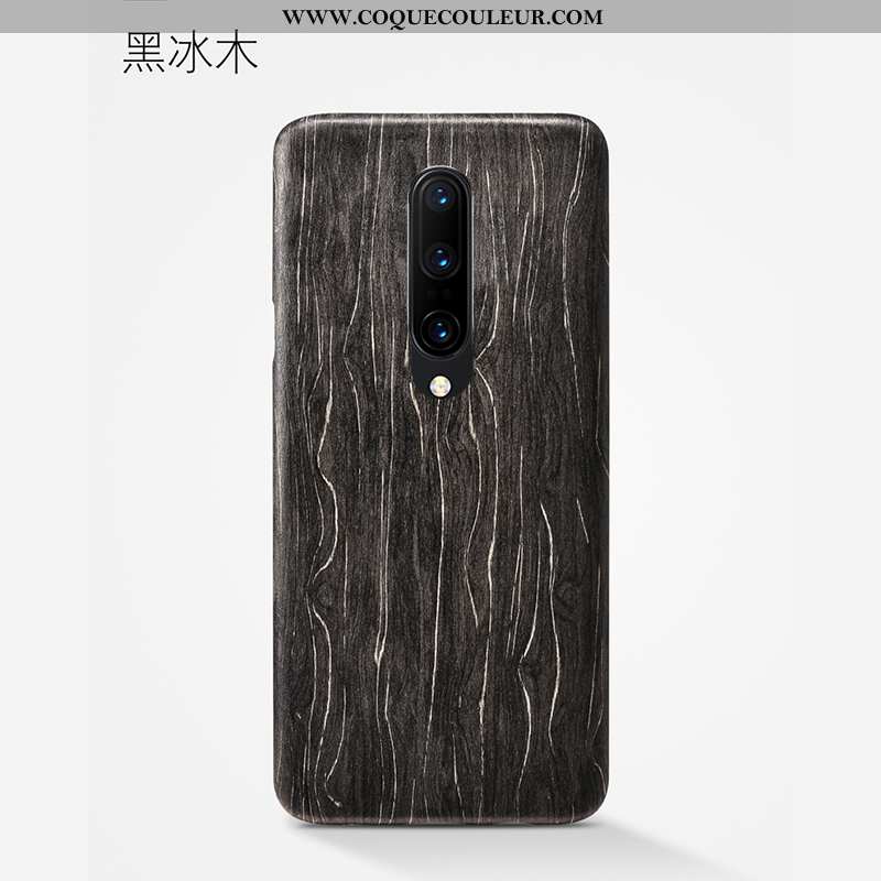 Coque Oneplus 8 En Bois Étui Fleur, Housse Oneplus 8 Ultra Délavé En Daim Marron