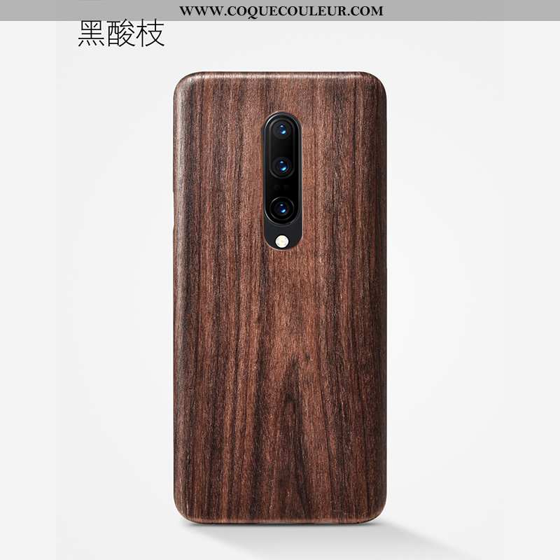 Coque Oneplus 8 En Bois Étui Fleur, Housse Oneplus 8 Ultra Délavé En Daim Marron