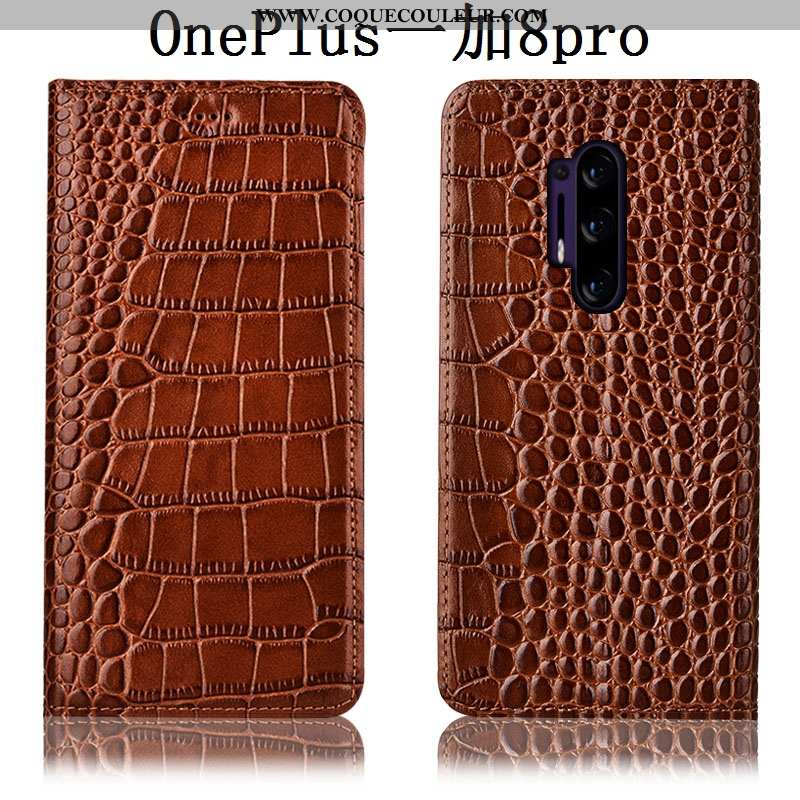 Housse Oneplus 8 Pro Cuir Véritable Étui Incassable, Oneplus 8 Pro Modèle Fleurie Rouge