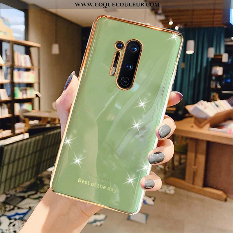 Étui Oneplus 8 Pro Luxe Coque Téléphone Portable, Oneplus 8 Pro Créatif Placage Verte