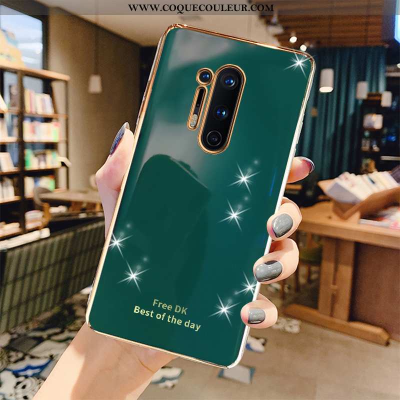 Étui Oneplus 8 Pro Luxe Coque Téléphone Portable, Oneplus 8 Pro Créatif Placage Verte