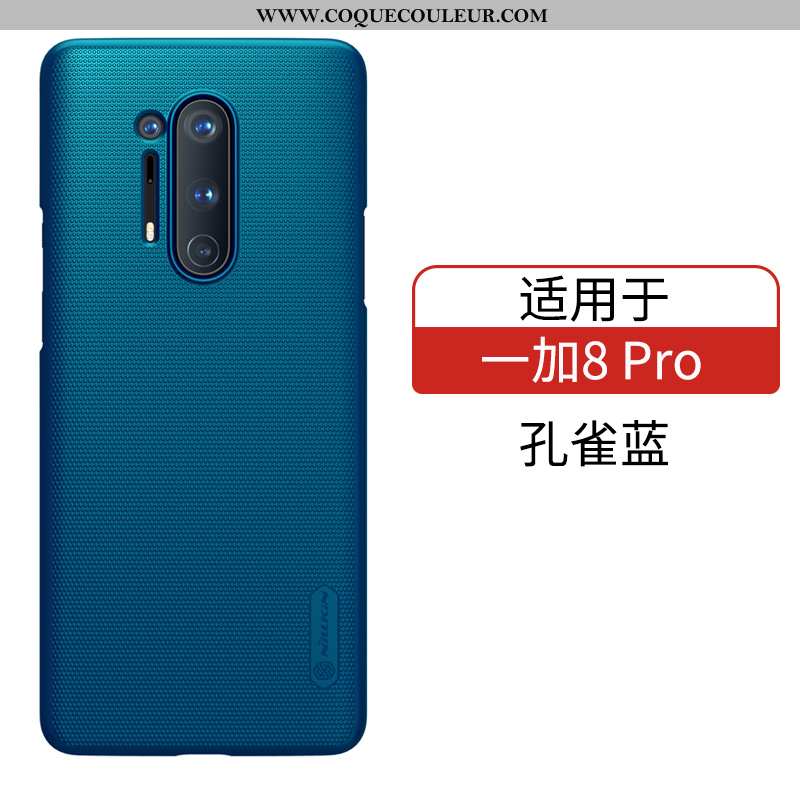 Housse Oneplus 8 Pro Protection Étui Incassable, Oneplus 8 Pro Délavé En Daim Difficile Bleu Foncé