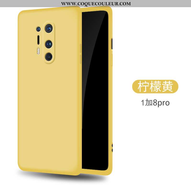 Housse Oneplus 8 Pro Légère Tendance Créatif, Étui Oneplus 8 Pro Fluide Doux Personnalité Jaune