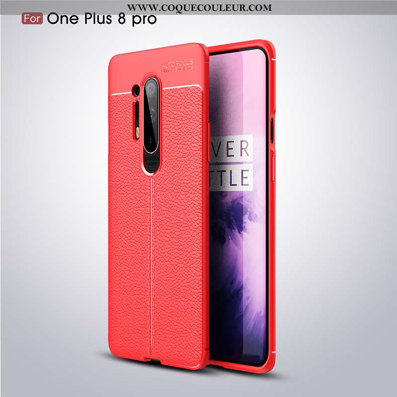 Housse Oneplus 8 Pro Modèle Fleurie Protection Cuir, Étui Oneplus 8 Pro Fluide Doux Tendance Rouge