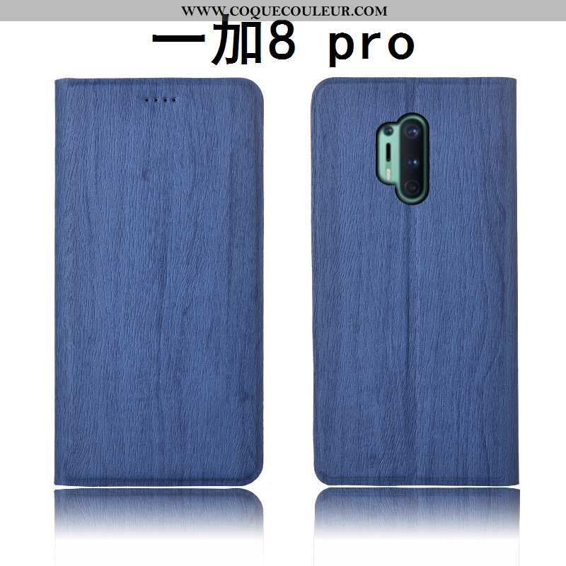 Housse Oneplus 8 Pro Cuir Protection Clamshell, Étui Oneplus 8 Pro Modèle Fleurie Tout Compris Bleu