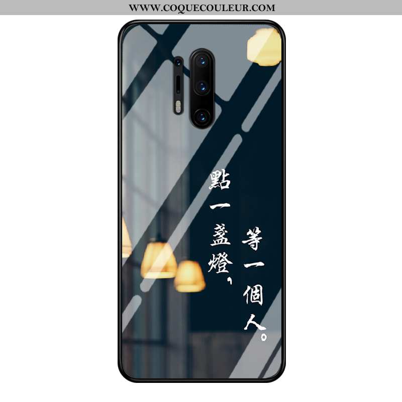 Housse Oneplus 8 Pro Délavé En Daim Coque Tempérer, Étui Oneplus 8 Pro Tendance Noir