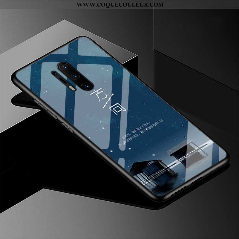 Housse Oneplus 8 Pro Délavé En Daim Coque Tempérer, Étui Oneplus 8 Pro Tendance Noir