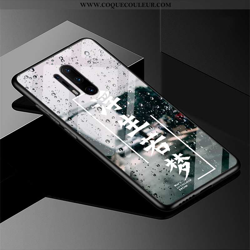 Housse Oneplus 8 Pro Délavé En Daim Coque Tempérer, Étui Oneplus 8 Pro Tendance Noir