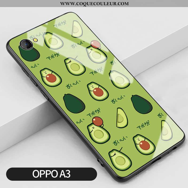 Coque Oppo A3 Dessin Animé Vert Verre, Housse Oppo A3 Silicone Incassable Verte