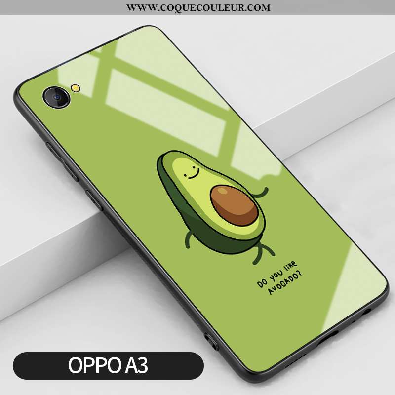 Coque Oppo A3 Dessin Animé Vert Verre, Housse Oppo A3 Silicone Incassable Verte