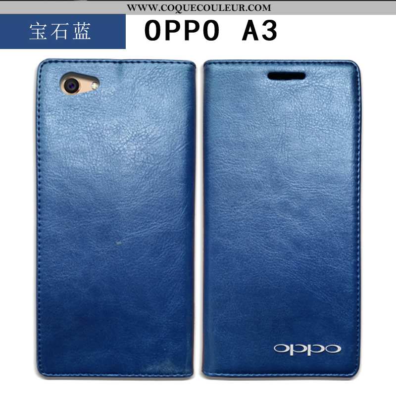 Housse Oppo A3 Cuir Téléphone Portable Tout Compris, Étui Oppo A3 Protection Bleu