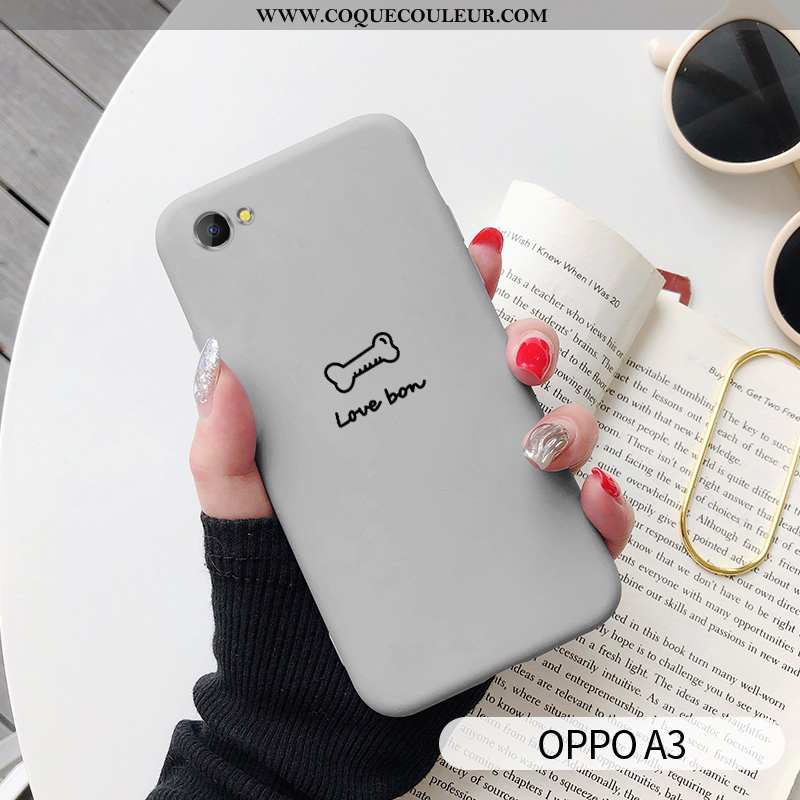 Housse Oppo A3 Charmant Tout Compris Frais, Étui Oppo A3 Fluide Doux Silicone Gris