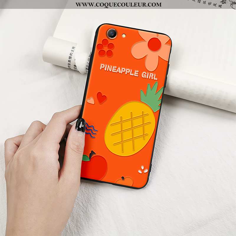Housse Oppo A3 Silicone Cœur Incassable, Étui Oppo A3 Protection Fruit Orange