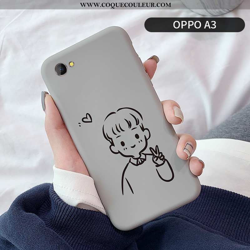 Coque Oppo A3 Fluide Doux Protection Téléphone Portable, Housse Oppo A3 Silicone Tendance Gris