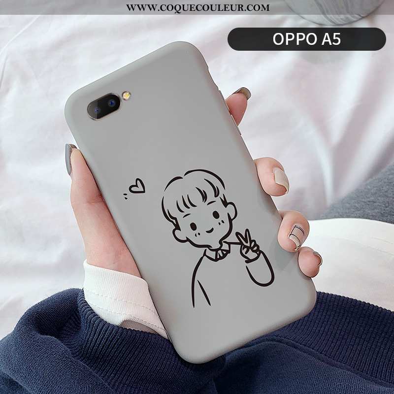 Coque Oppo A3 Fluide Doux Protection Téléphone Portable, Housse Oppo A3 Silicone Tendance Gris