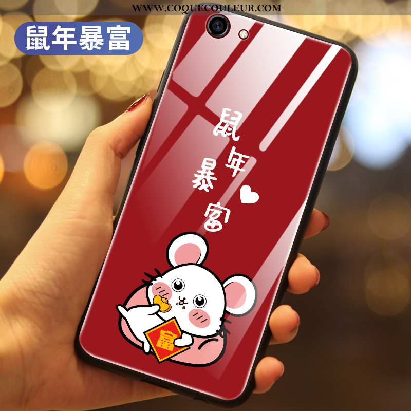 Housse Oppo A3 Verre Rouge Incassable, Étui Oppo A3 Silicone Coque